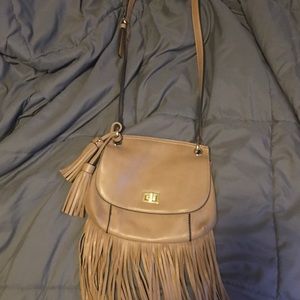 brand new leather INC fringe purse